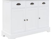 Sideboard with 3 Doors MDF and Pinewood 105x35x77.5 cm