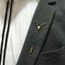 Gold plated Deer Lapel Pin / Brooch Pin Image 2