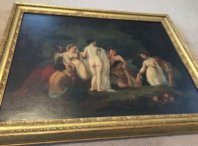 English School Painting bathers