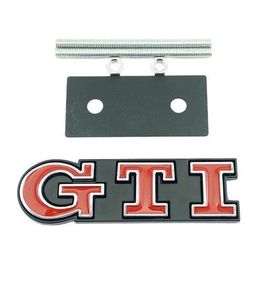 3D Metal Red GTI Car Front Grille Sticker Emblem Badge Car Styling For VW Volkswagen GTI Golf Jetta MK1 MK2 MK3 MK4 MK5 MK6 MK7