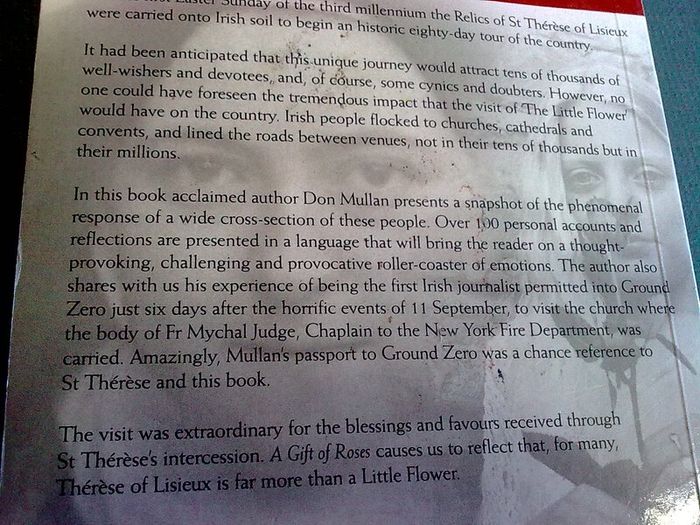 A gift of Roses Memories of the visit to Ireland of St. Therese Signed