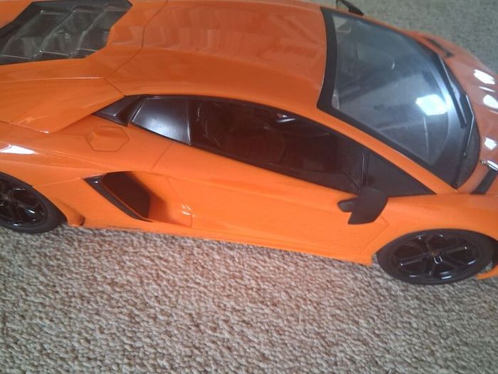 Large Orange Lamborghini Aventador Toy Car (No Remote Control)