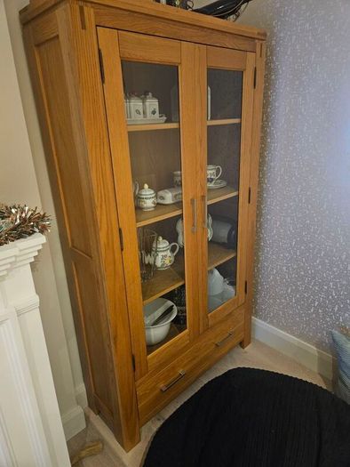 Solid Oak Display Cabinet