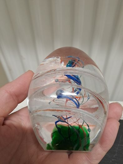 Vintage hand- blown art glass Paperweight