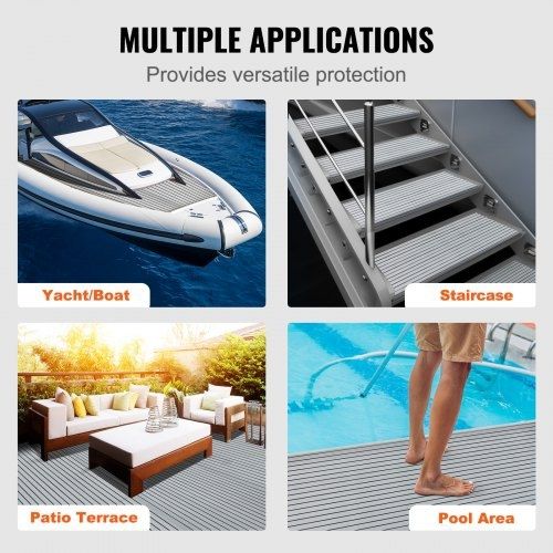 Boat Flooring, EVA Foam Boat Decking 240 x 116.1 cm, Non-Slip Self-Adhesive Flooring, 2.78 m Marine Carpet for Boats, Yacht, Pontoon, Kayak Decking