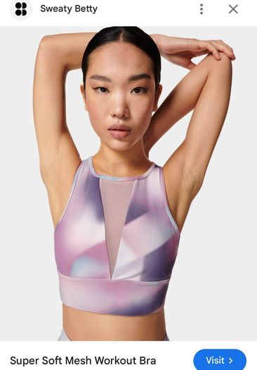 Sweaty Betty super soft mesh workout bra activewear sports gym yoga bra size S BNWT