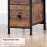 Bedside Table Set of 2 with Charging Station, Narrow Side Table with LED Lights Image 2