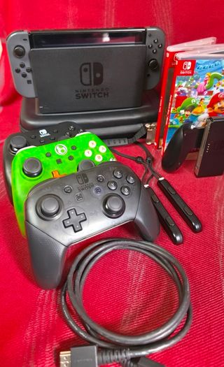 Nintendo Switch Console Bundle with Pro Controllers and Games