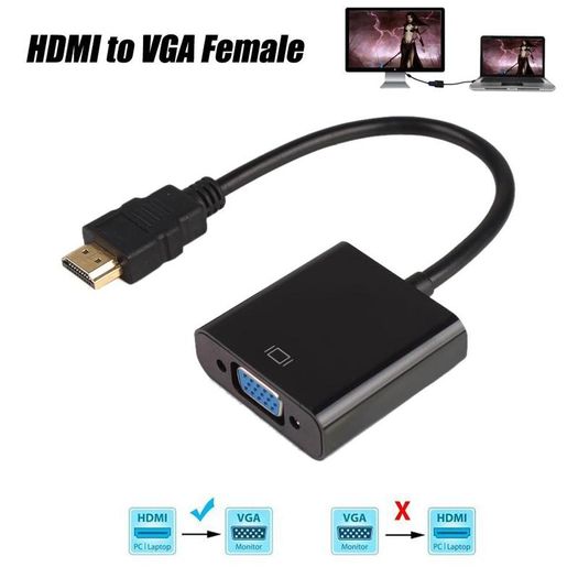 HDMI Male to VGA Female 1080P Chipset Adapter Video Cord Converter Cable