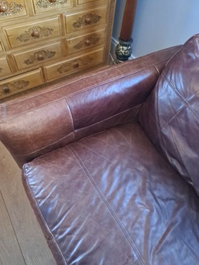 2 x real leather couches