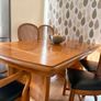 Vintage Solid Beech Wood Extending Dining Table & 6 Rattan Chairs (Made in Singapore) Image 3