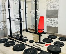 130 Kg Olympic Barbell Set Power Rack With Dip Attachments Bench Dumbbells
