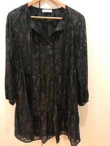 Black light sparkly dress with tassel detail (XS)