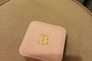 Monogramed initial B velvet jewellery box
