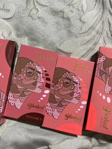 Juvias blush palettes in volume 5 and 1 new super pigmented