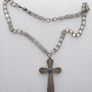 Vintage Turquoise  Large 4" Cross Pendant and unusual Chain length 34" Image 6