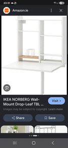 IKEA NORBERG Wall-Mount Drop-leaf table or desk with storage