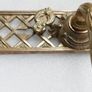Monumental 11" Vintage Baroque Lattice Cast Brass Door Handle Image 10