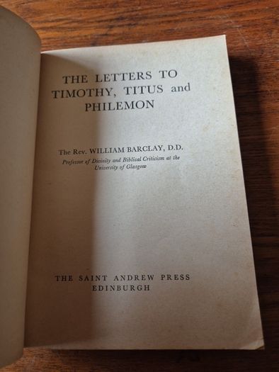 Vintage 1960 Letters to Timothy Titus Philemon William Barclay The Daily Study Bible. Religious.
