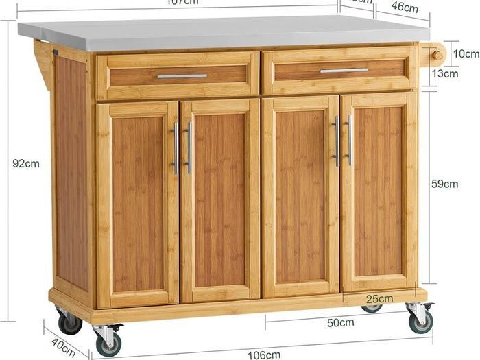 Kitchen Island with expandable work surface