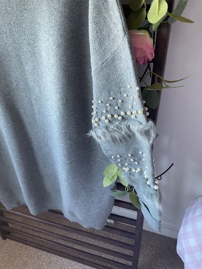 cardigan bnwt grey edge to edge cardigan size 10 embellished