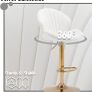 Set of 2 Luxury Bar Stools swivel with a stunning gold chrome base Image 8
