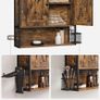 _Bathroom Cabinet, Bathroom Cabinet, Wall Cabinet, Storage Cabinet, with 2 Doors, Adjustable Shelves, with Hair Dryer Holder, Industrial Design, Vintage Brown/Black Image 4