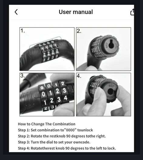 Bike Lock 5 digit