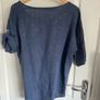 Blu Orchid ladies blue linen top with shimmering polka dots Image 5