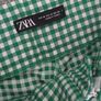 Zara green gingham trousers Image 4