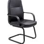 New Leather Look Visitor Chair Cantilever Legs Black Image 2