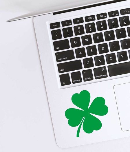 Four Leaf Clover Decal, Four Leaf Clover Sticker, Irish Decal, Four Leaf Shamrock, Lucky Sticker, Vinyl Decal, Phone, Car, Laptop