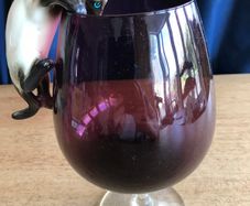 Vintage Retro Brandy Glass and Cat