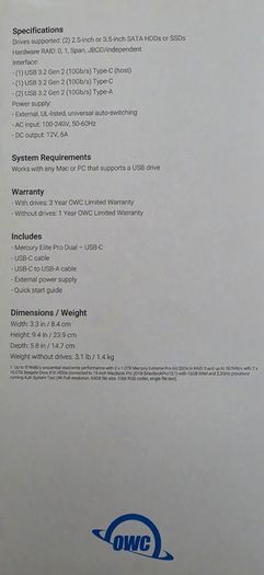 8TB Mercury Elite pro dual USB-C system
