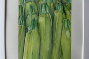 Watercolour - Stacked Courgettes
