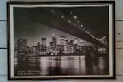 Vintage framed manhattan skyline print