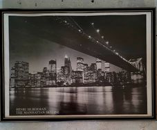 Vintage framed manhattan skyline print