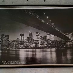 Vintage framed manhattan skyline print