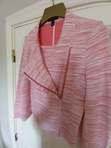 size 8 Double breasted casual jacket pinky coral colour