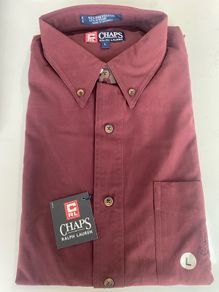 New Ralph Lauren Chaps Burgundy Red Shirt L