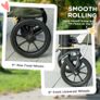 Foldable Pet Stroller for Large Dogs with Four Big Wheels, Shock-Absorbing Frame, Safety Leashes, Brakes, Dark Green Image 3