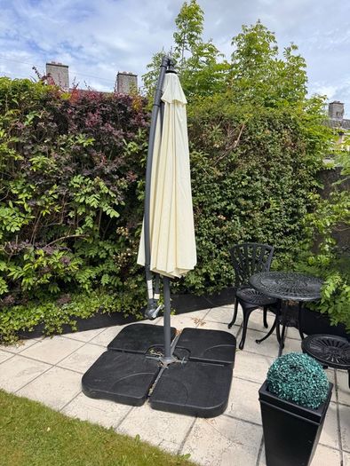 Large parasol with base