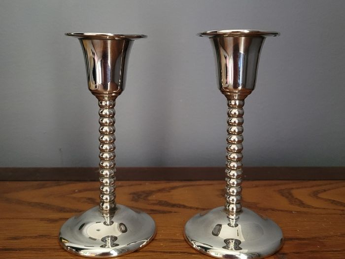 Vintage pair of silverplate candlesticks