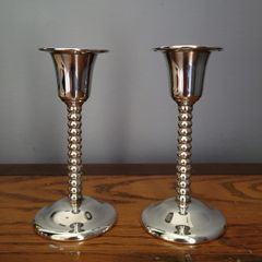 Vintage pair of silverplate candlesticks