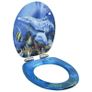 WC Toilet Seats 2 pcs with Soft Close Lids MDF Dolphins Design Image 2