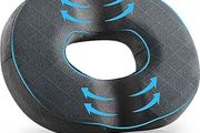 Gel Donut Cushion for Hemorrhoids, Coccyx &amp; Tailbone Pain Relief Donut Pillow Orthopedic Memory Foam Ring Seat Cushion for Office Chair, Wheelchair, Sciatica, Postpartum, Pressure Sores
