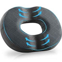 Gel Donut Cushion for Hemorrhoids, Coccyx & Tailbone Pain Relief Donut Pillow Orthopedic Memory Foam Ring Seat Cushion for Office Chair, Wheelchair, Sciatica, Postpartum, Pressure Sores