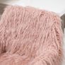 Faux Fur Computer Desk Chair, Vanity Chair with Adjustable Height, Swivel Wheels for Office, Bedroom, Pink Image 7