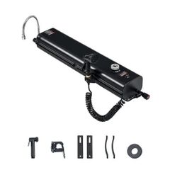 Roof Rack Water Tank, 4 Gal, Multi-Dispensing Outdoor Tank with 2 Splash-Guard Panels & T-slot, High-Capacity Aluminum Tank with Pressurization Port