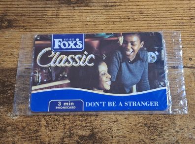 Great Britain UK Phonecard "Fox's Classic Biscuit", mint in wrapper, 3 minutes - free standard postage